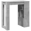 Betonszürke szerelt fa tárolórekeszes bárasztal 102x50x103,5 cm