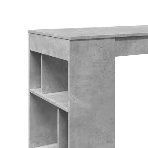 Betonszürke szerelt fa tárolórekeszes bárasztal 102x50x103,5 cm