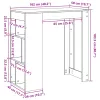 Betonszürke szerelt fa tárolórekeszes bárasztal 102x50x103,5 cm