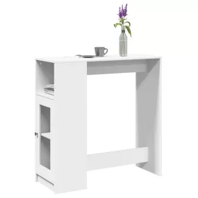   Fehér szerelt fa tárolórekeszes bárasztal 101 x 40 x 103,5 cm