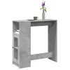 Betonszürke szerelt fa tárolórekeszes bárasztal 101x40x103,5 cm