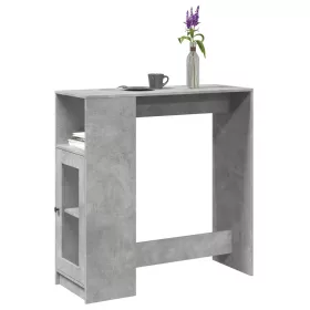   Betonszürke szerelt fa tárolórekeszes bárasztal 101x40x103,5 cm