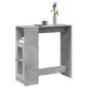 Betonszürke szerelt fa tárolórekeszes bárasztal 101x40x103,5 cm