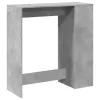 Betonszürke szerelt fa tárolórekeszes bárasztal 101x40x103,5 cm
