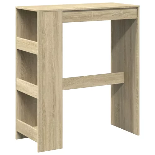 Sonoma tölgy szerelt fa bárasztal tárolókkal 90 x 40 x 103,5 cm