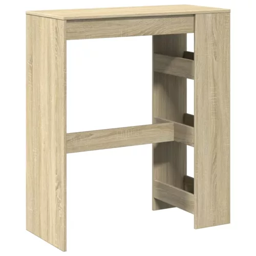Sonoma tölgy szerelt fa bárasztal tárolókkal 90 x 40 x 103,5 cm