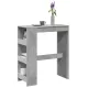 Betonszürke szerelt fa tárolórekeszes bárasztal 90x40x103,5 cm