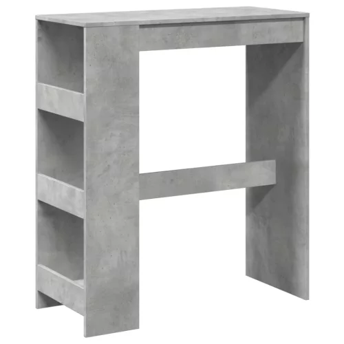 Betonszürke szerelt fa tárolórekeszes bárasztal 90x40x103,5 cm