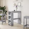 Betonszürke szerelt fa tárolórekeszes bárasztal 90x40x103,5 cm