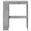 Betonszürke szerelt fa tárolórekeszes bárasztal 90x40x103,5 cm