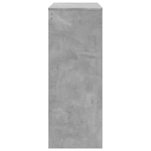 Betonszürke szerelt fa tárolórekeszes bárasztal 90x40x103,5 cm