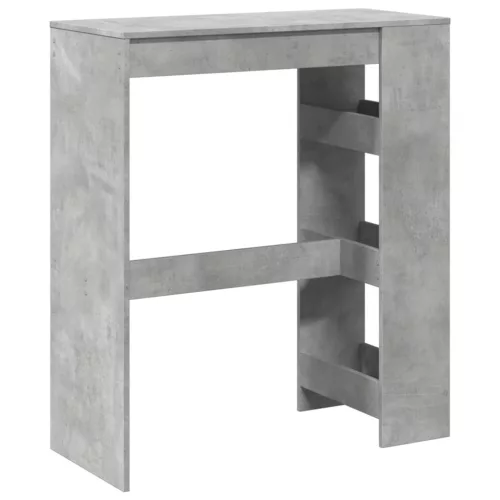Betonszürke szerelt fa tárolórekeszes bárasztal 90x40x103,5 cm