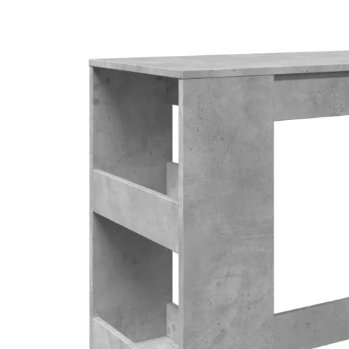 Betonszürke szerelt fa tárolórekeszes bárasztal 90x40x103,5 cm