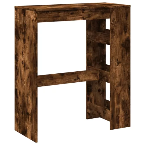 Füstös tölgy szerelt fa bárasztal tárolókkal 90 x 40 x 103,5 cm