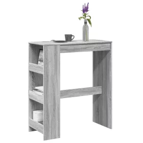   Szürke sonoma szerelt fa bárasztal tárolókkal 90x40x103,5 cm