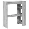 Szürke sonoma szerelt fa bárasztal tárolókkal 90x40x103,5 cm