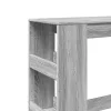 Szürke sonoma szerelt fa bárasztal tárolókkal 90x40x103,5 cm