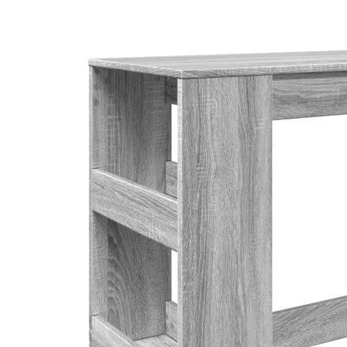 Szürke sonoma szerelt fa bárasztal tárolókkal 90x40x103,5 cm