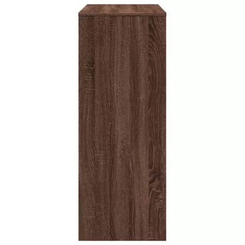 Barna tölgy szerelt fa tárolórekeszes bárasztal 90x40x103,5 cm