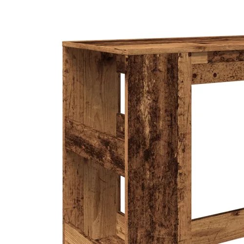 Antik fa színű szerelt fa bárasztal tárolókkal 90x40x103,5 cm