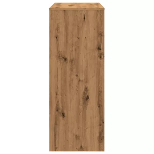Kézműves tölgy szerelt fa bárasztal tárolókkal 90x40x103,5 cm