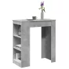 Betonszürke szerelt fa tárolórekeszes bárasztal 95x47x103,5 cm