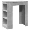 Betonszürke szerelt fa tárolórekeszes bárasztal 95x47x103,5 cm