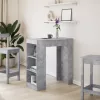 Betonszürke szerelt fa tárolórekeszes bárasztal 95x47x103,5 cm