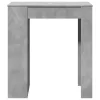 Betonszürke szerelt fa tárolórekeszes bárasztal 95x47x103,5 cm