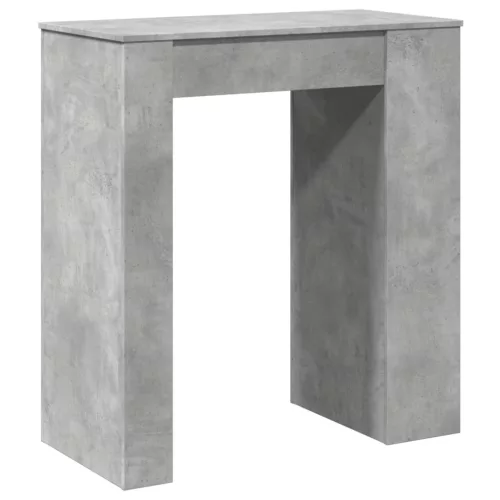 Betonszürke szerelt fa tárolórekeszes bárasztal 95x47x103,5 cm