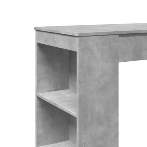 Betonszürke szerelt fa tárolórekeszes bárasztal 95x47x103,5 cm