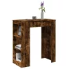 Füstös tölgy szerelt fa bárasztal tárolókkal 95 x 47 x 103,5 cm