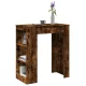 Füstös tölgy szerelt fa bárasztal tárolókkal 95 x 47 x 103,5 cm