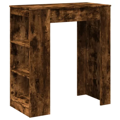 Füstös tölgy szerelt fa bárasztal tárolókkal 95 x 47 x 103,5 cm