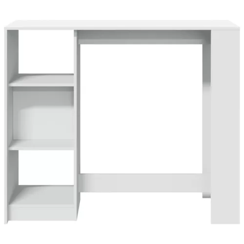 Fehér szerelt bárasztal polccal 124 x 46 x 103,5 cm
