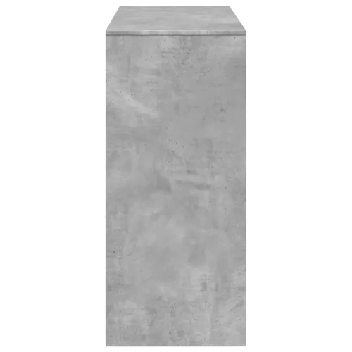 Betonszürke szerelt fa bárasztal polccal 124 x 46 x 103,5 cm