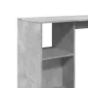Betonszürke szerelt fa bárasztal polccal 124 x 46 x 103,5 cm