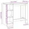 Betonszürke szerelt fa bárasztal polccal 124 x 46 x 103,5 cm