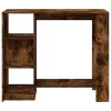 Füstös tölgy színű szerelt fa bárasztal polccal 124x46x103,5 cm