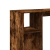 Füstös tölgy színű szerelt fa bárasztal polccal 124x46x103,5 cm