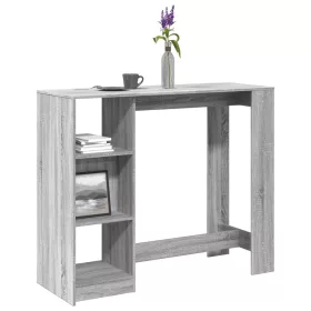   Szürke sonoma szerelt fa bárasztal polccal 124 x 46 x 103,5 cm