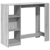 Szürke sonoma szerelt fa bárasztal polccal 124 x 46 x 103,5 cm