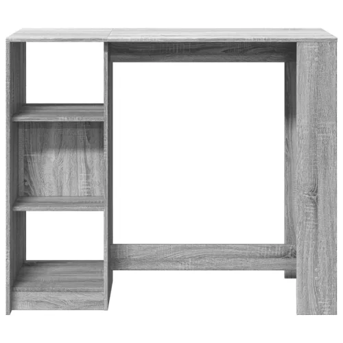 Szürke sonoma szerelt fa bárasztal polccal 124 x 46 x 103,5 cm