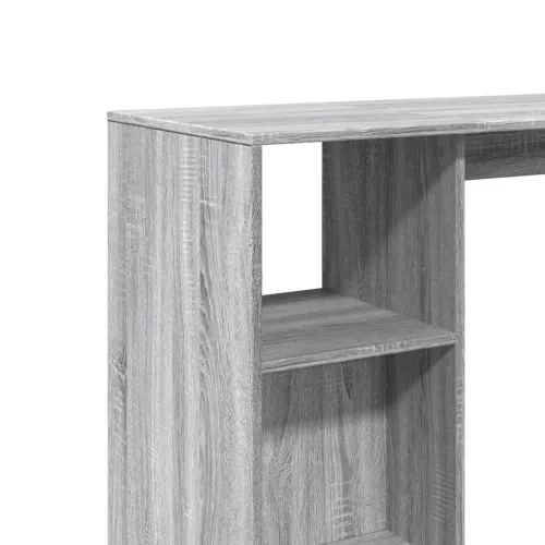 Szürke sonoma szerelt fa bárasztal polccal 124 x 46 x 103,5 cm