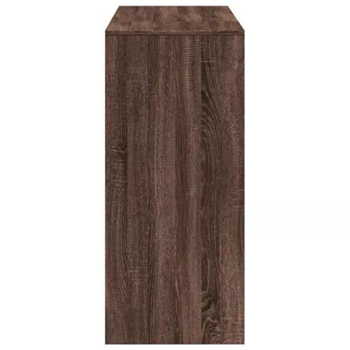 Barna tölgy színű szerelt fa bárasztal polccal 124x46x103,5 cm