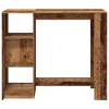 Antik fa színű szerelt fa bárasztal polccal 124 x 46 x 103,5 cm