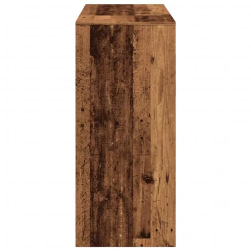 Antik fa színű szerelt fa bárasztal polccal 124 x 46 x 103,5 cm