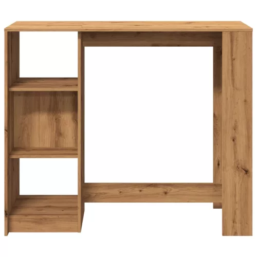 Kézműves tölgy szerelt fa bárasztal polccal 124 x 46 x 103,5 cm