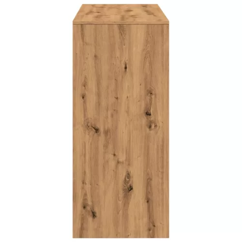 Kézműves tölgy szerelt fa bárasztal polccal 124 x 46 x 103,5 cm