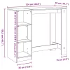 Kézműves tölgy szerelt fa bárasztal polccal 124 x 46 x 103,5 cm